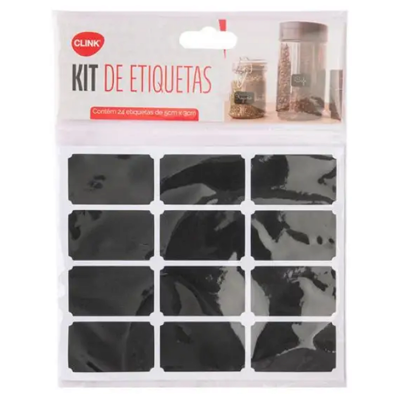 KIT COM 24 ETIQUETAS ADESIVAS PARA ESCREVER EM RÓTULOS 5X3CM - CLINK