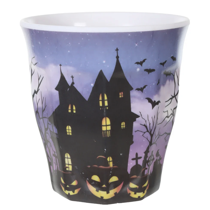 COPO DE MELAMINA HALLOWEEN CASTELO MORCEGOS 300ML - FLORARTE