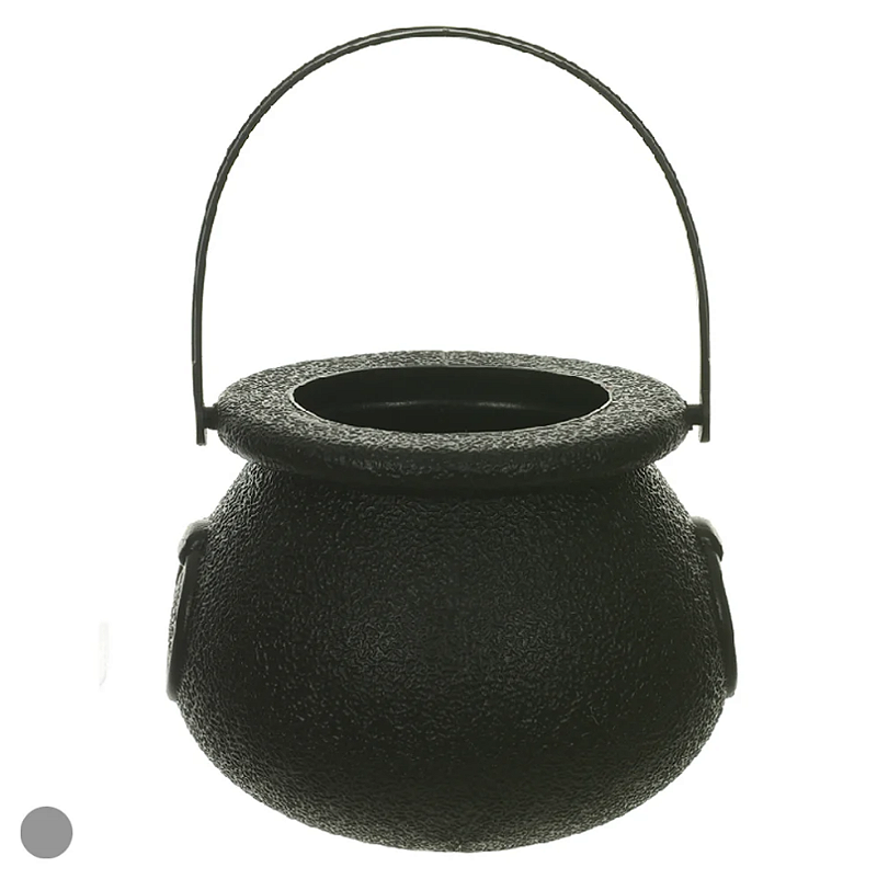 BALDE CALDEIRÃO DA BRUXA HALLOWEEN DECORATIVO PEQUENO PRETO 7X6CM - FLORARTE