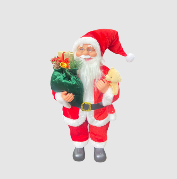 BONECO DECORATIVO DE NATAL PAPAI NOEL VERMELHO 30CM - MULTIART