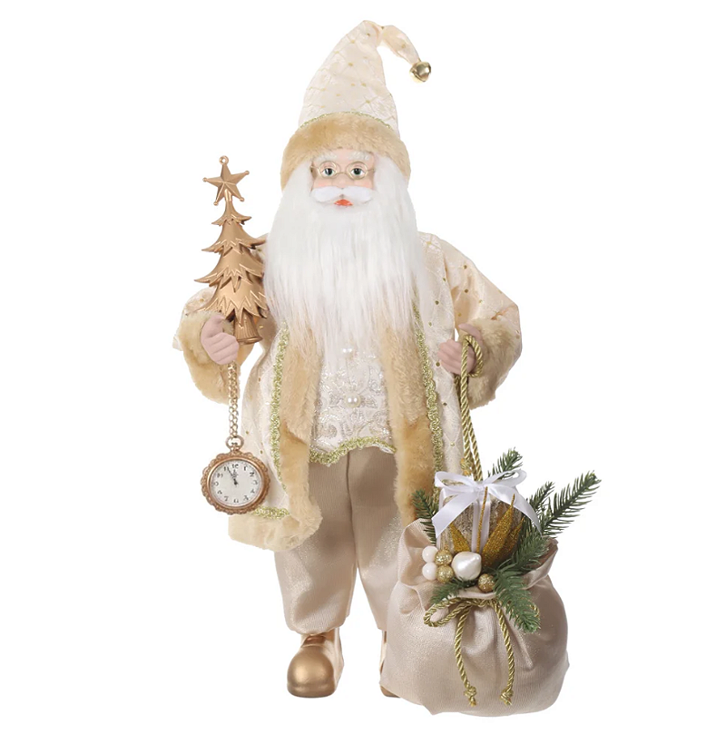 BONECO DECORATIVO DE NATAL PAPAI NOEL DOURADO 45CM - FLORARTE