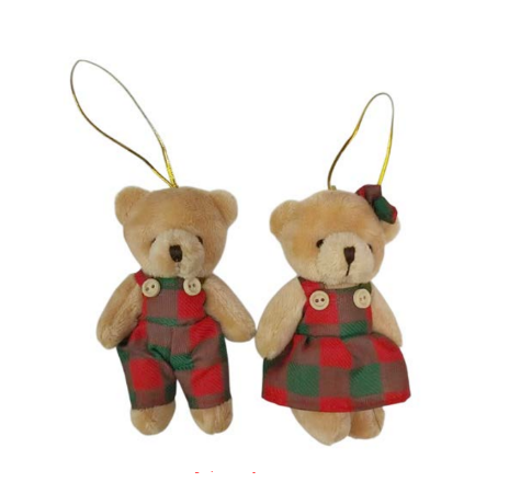 URSINHO DECORATIVO PARA ÁRVORE DE NATAL PARA PENDURAR 12CM UNITÁRIO - MULTIART