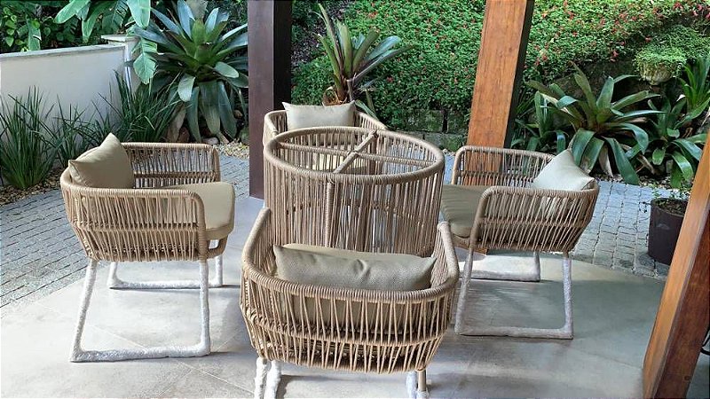 AI            k3- Conjunto de Mesa e 4 cadeiras tropical
