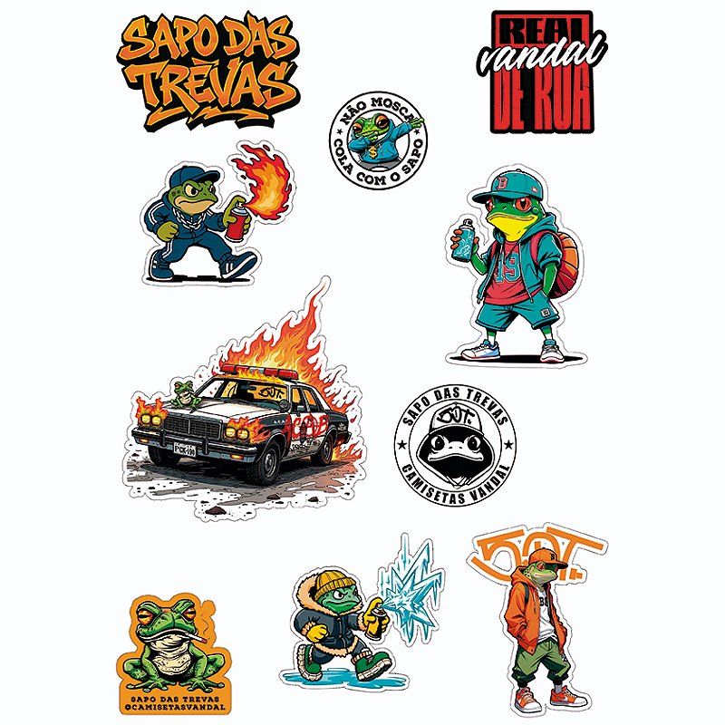 Cartela de Adesivos - VANDAL x Sapo Das Trevas - Vol. 1