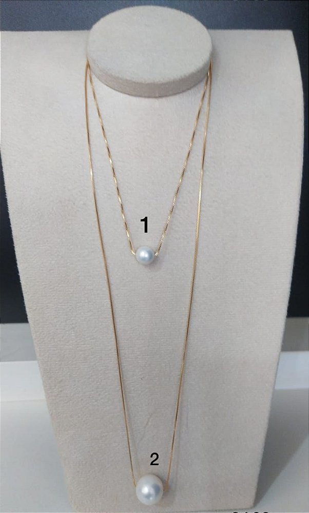 Colar Pérola Única - Semijoia Banhada Ouro 18 K