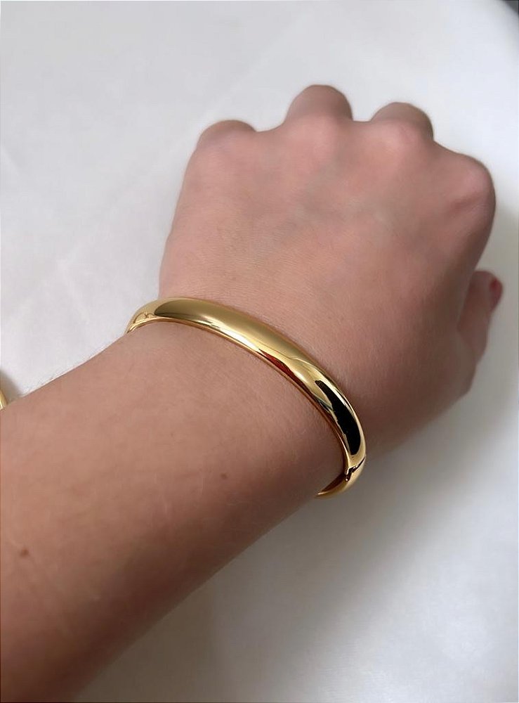 Bracelete/ Pulseira Liso/Trabalhado - Semijoia Delicada Banhada a Ouro 18K