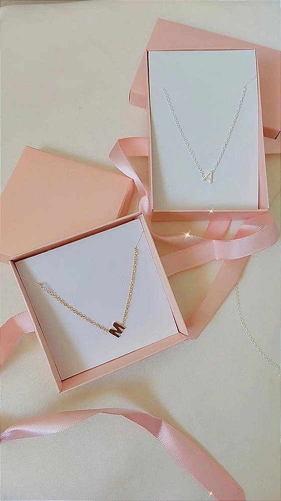 Colar Com Letra/ Inicial Personalizado - Semijoia Banhada em Ouro 18K ou no Banho Prata