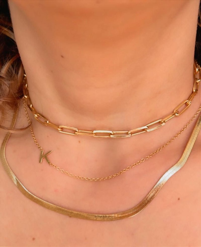 Colar Com Letra/ Inicial Personalizado - Semijoia Banhada em Ouro 18K ou no Banho Prata