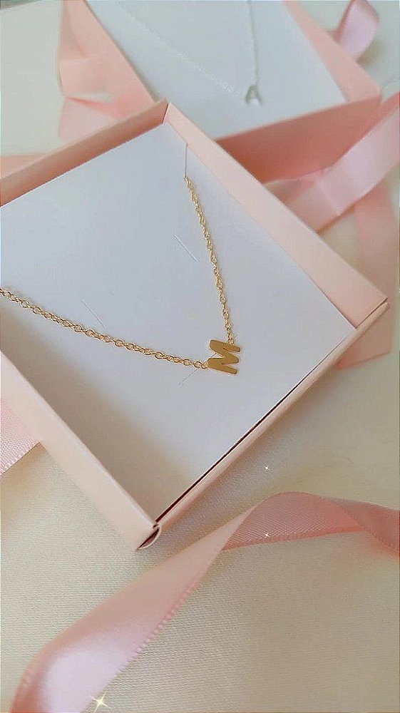 Colar Com Letra/ Inicial Personalizado - Semijoia Banhada em Ouro 18K ou no Banho Prata