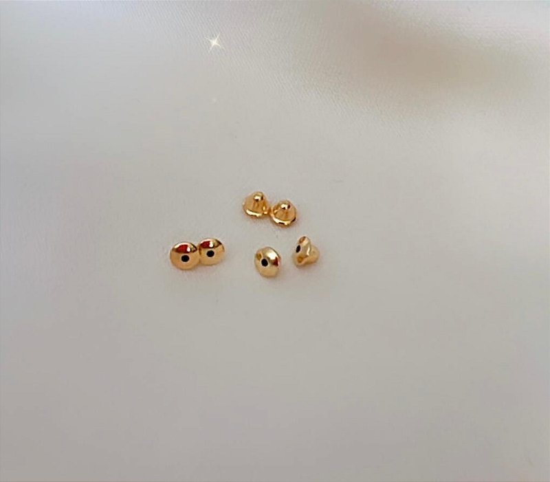 Tarraxas Baby 3 pares - Tarraxas para brincos infantis - Kit com 3 pares - Banhada a Ouro 18K - SEMIJOIAS
