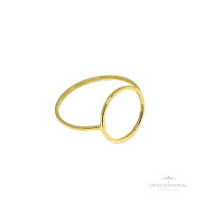 Anel Circulo Colecionável Minimalista Vazado Delicado - Semijóia Banhada Ouro 18K