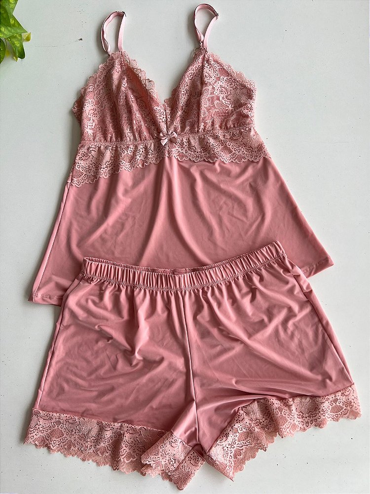 Pijama Short Doll Petala - Sofisticação, Delicadeza, Conforto e Sensualidade em Malha Fria