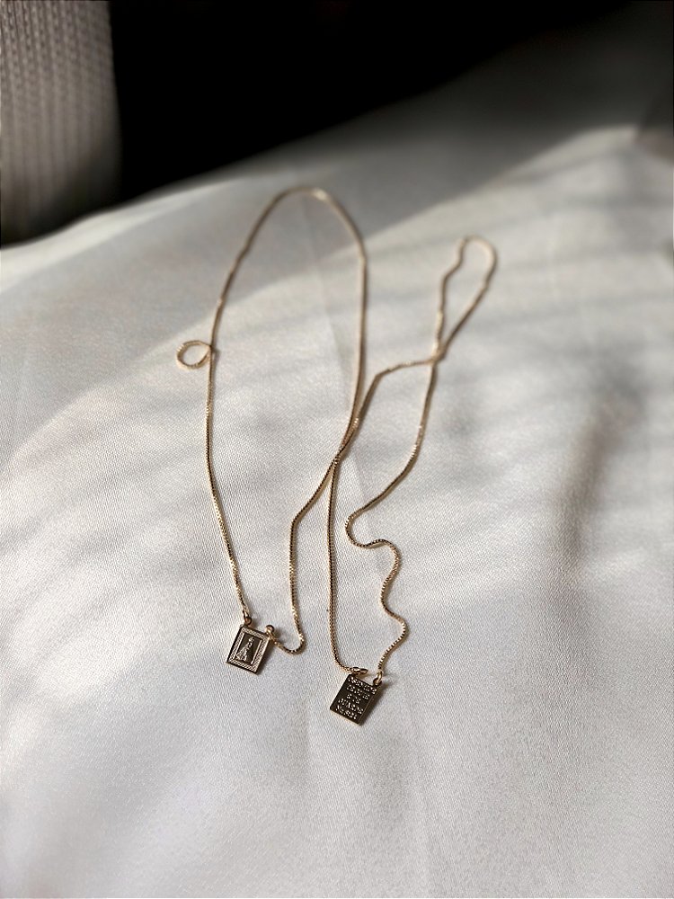 Escapulário Nossa Senhora Com Oração- Banhado em Ouro 18K