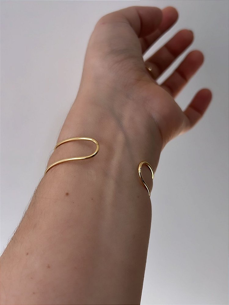 Bracelete Dois Fio Minimalista Ajustavel Liso - Semijoia Banhada em Ouro 18K