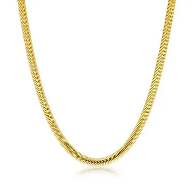 Colar Malha Corrente Lacraia/ Salamandra ou Serpente de 5mm - Semijoia Banhada a Ouro 18K