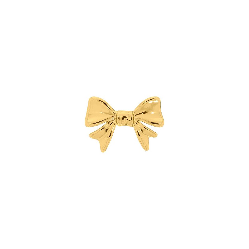 Brinco Laço de Presente Liso - Brinco Pequeno a Médio - Semijoia banhada a Ouro 18k
