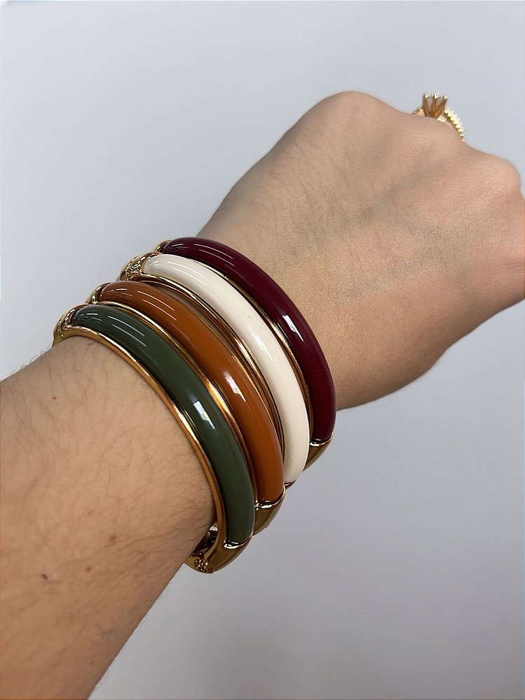 Bracelete Essência Colors - Braceletes com Resina – Semijoia Banhada a Ouro 18k