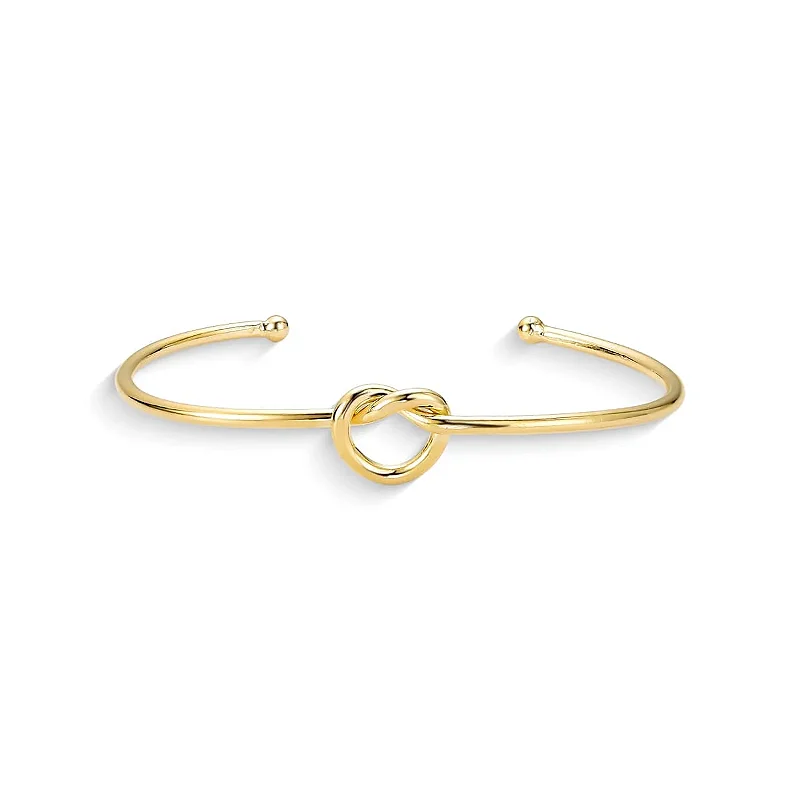 Bracelete Nó Aberto Ajustável Dourado - No – Semijoia Minimalista - Semijoia Banhada em Ouro 18K