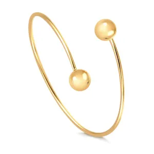 Bracelete 2 Bolas Ajustável Dourado – Elegante e Minimalista - Semijoia Banhada em Ouro 18K