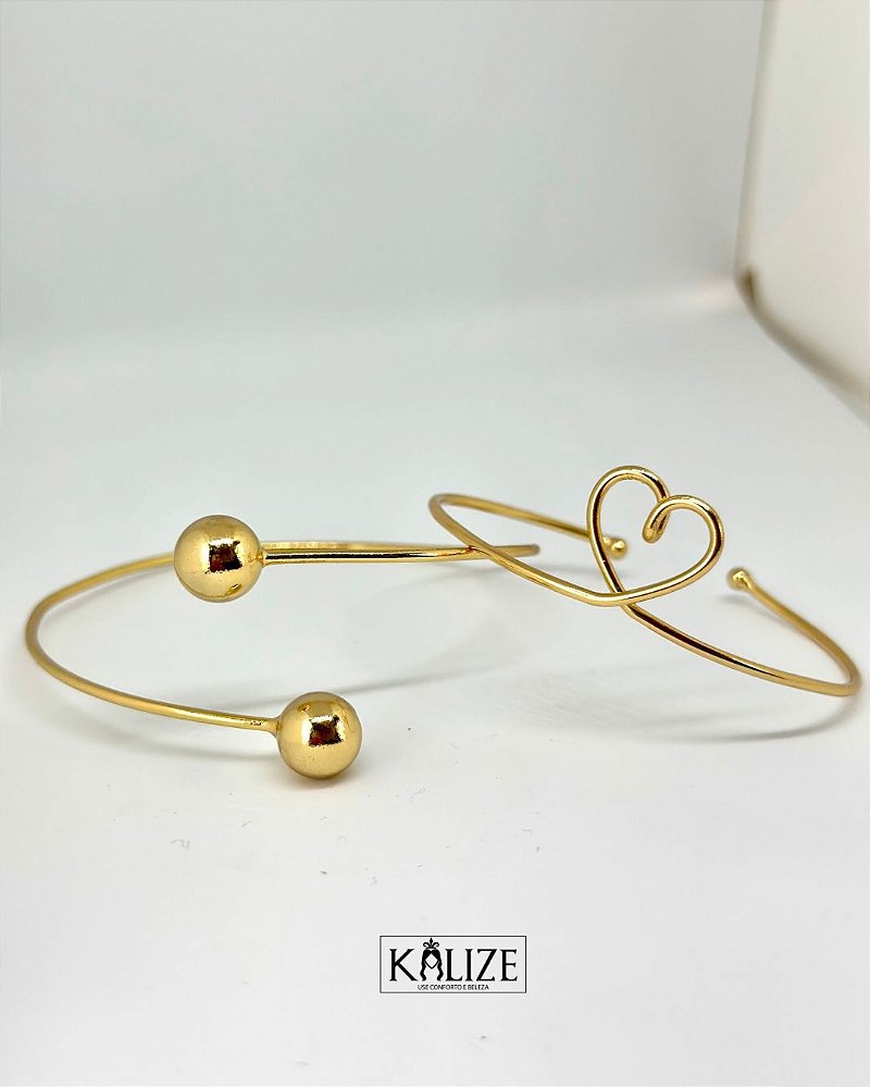 Bracelete Coração Fio Ajustável Dourado – Delicado, Elegante e Minimalista - Semijoia Banhada em Ouro 18K