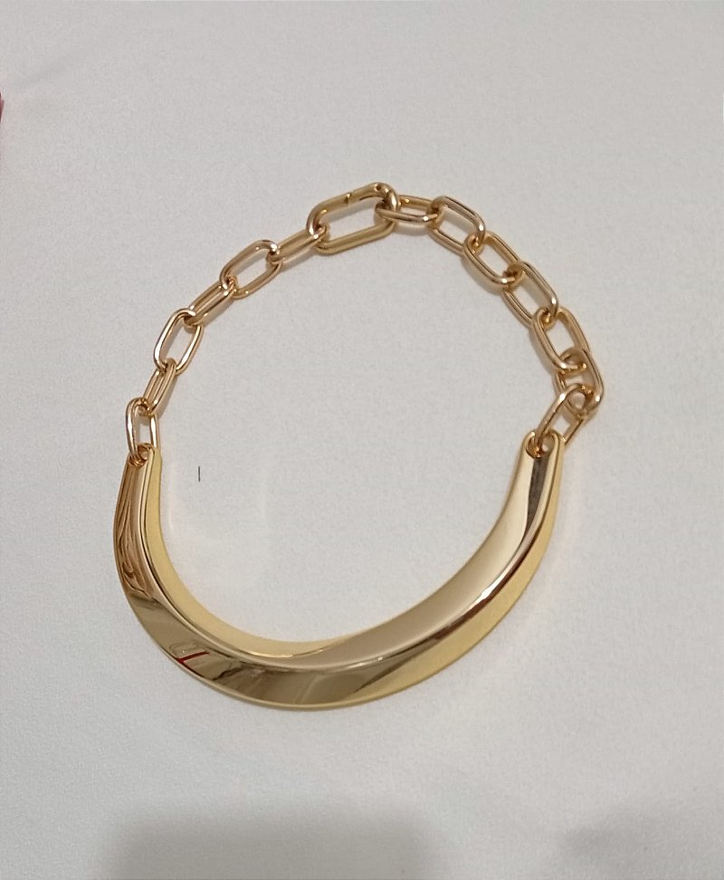 Colar Choker Movimento Max Dourado – Semijoia Robusta Kalize - Semijoia Banhada em Ouro 18K