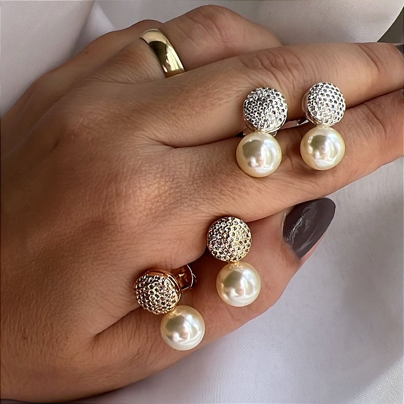 Brinco Pérola Lumina- Semijoia Banhada a Ouro 18k ou Prata 925