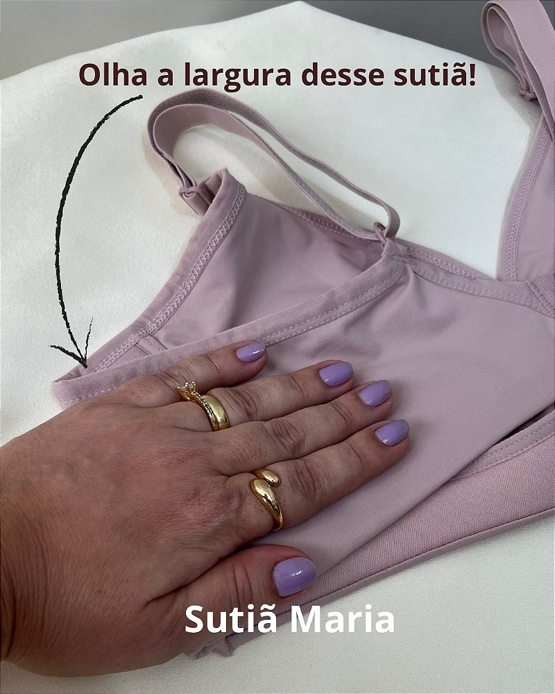 Sutiã Maria Conforto Natural Kalize – Sem Aro, Sem Bojo e Lateral Larga