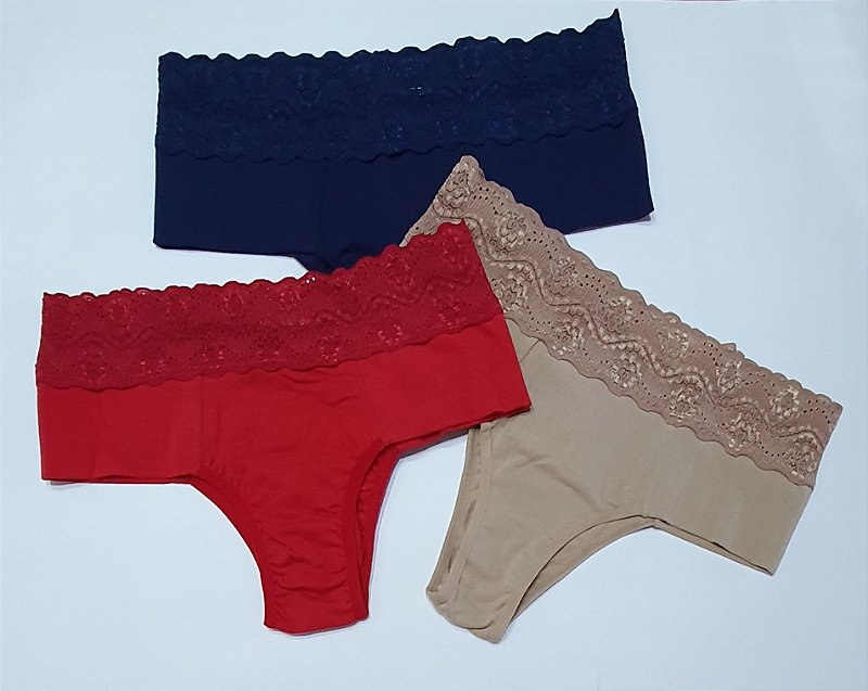 Calcinha Tradicional - Com Cós - 100% Algodão - Calcinhas CORES LISAS