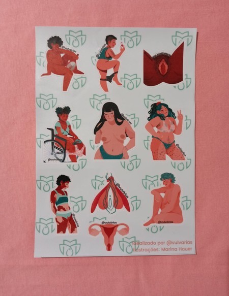 Cartela de adesivos Vulvárias