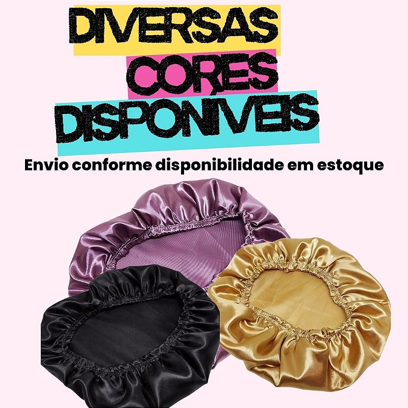 Touca de Cetim Anti-Frizz para Dormir - Pcte c/ 12 unid
