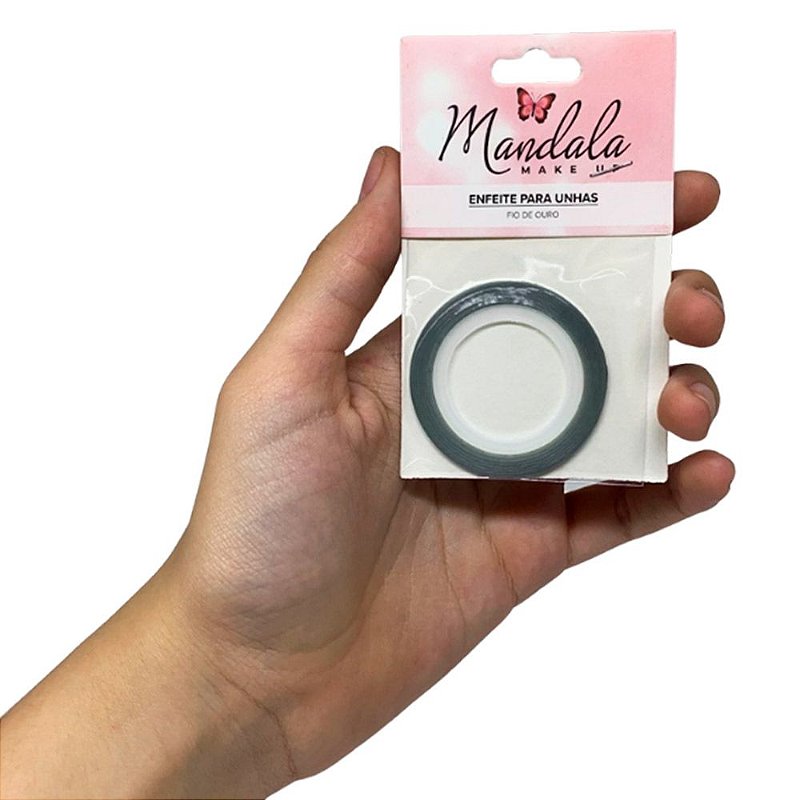 Fita para Decoração de Unhas Fio de Prata Mandala DF-3160 - Pcte c/ 12 unid