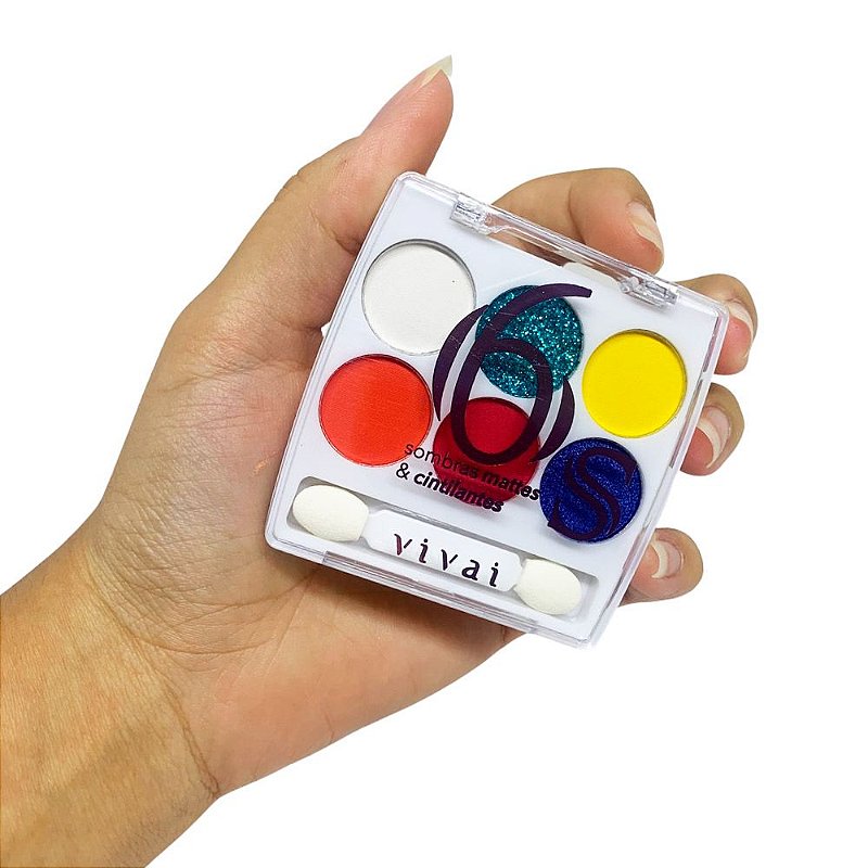 Paleta de Sombras Mattes & Cintilantes 6S Vivai 4072.1.1 - Kit c/ 03 unid