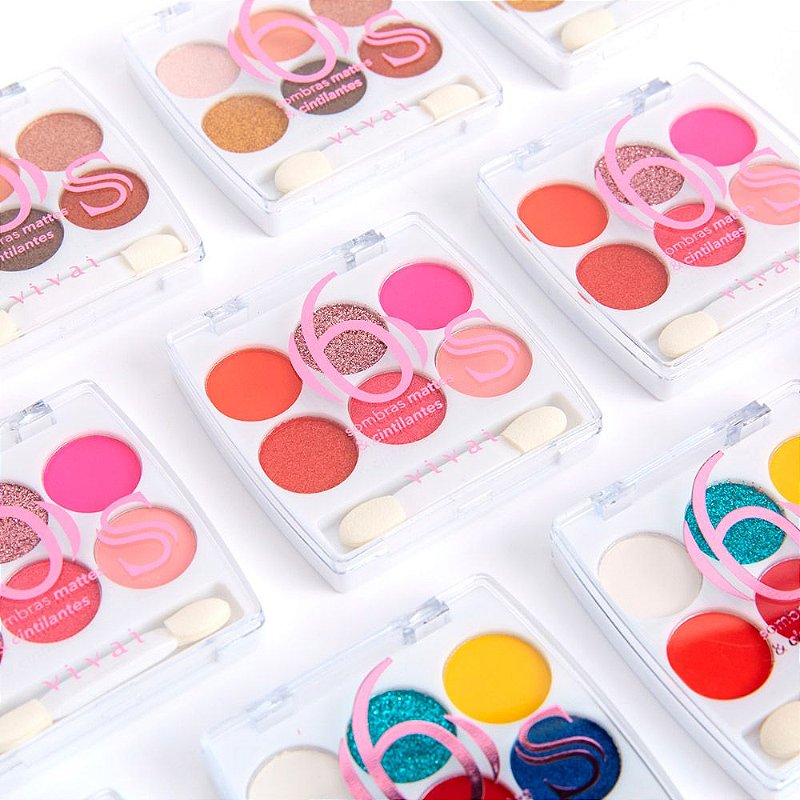 Paleta de Sombras Mattes & Cintilantes 6S Vivai 4072.1.1 - Kit c/ 03 unid