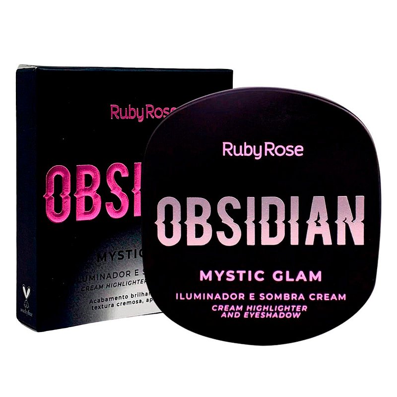 Iluminador e Sombra Cream Mystic Glam Amethyst Obsidian Ruby Rose HB-2600-2 - Box c/ 12 unid