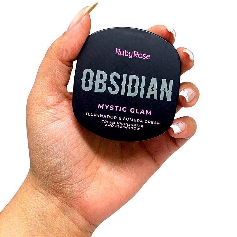 Iluminador e Sombra Cream Mystic Glam Emerald Obsidian Ruby Rose HB-2600-4