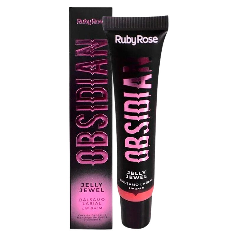 Lip Balm Jelly Jewel Jasper Obsidian Ruby Rose HB-7400-3 - Box c/ 12 unid