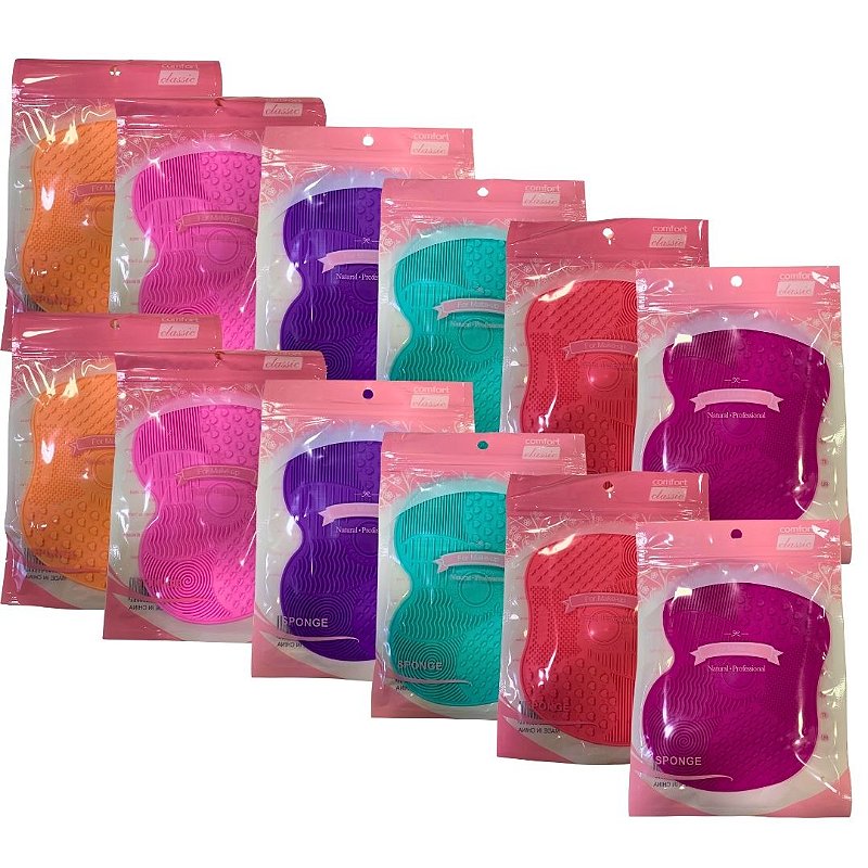 Tapete de Silicone para Limpeza de Pincéis - Pcte c/ 12 unid