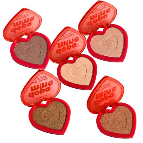 Iluminador Compacto Heart Radiance Dopa Mine Ruby Rose HB-F1603 - Kit c/ 04 unid
