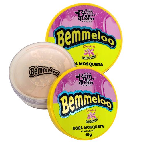 Pó Facial Solto Rosa Mosqueta Bemmeloo Cheirinho de Tutti-Frutti Bella Bem Me Quero