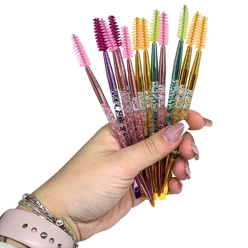 Kit com 12 Pincéis Duplo Glitter