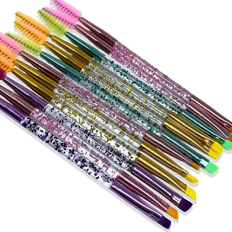 Kit com 12 Pincéis Duplo Glitter - Pcte c/ 12 unid