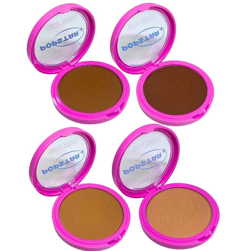 Pó Compacto Fancy Face G2 Popstar Ruby Rose HB-M406 - Kit c/ 04 unid