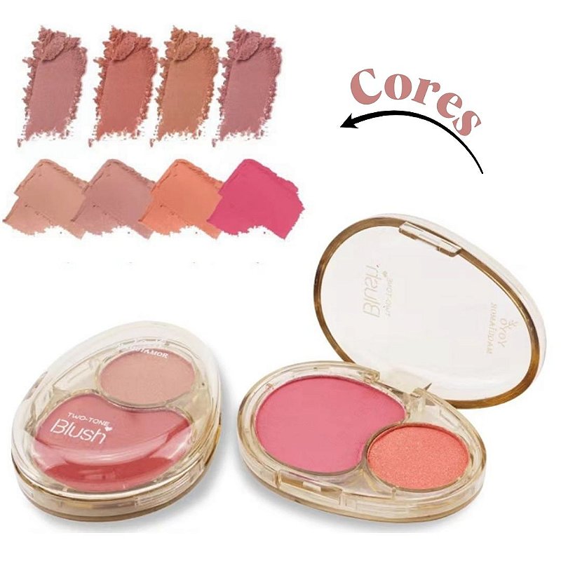 Blush Duo Two-Tone Yoyo Maquiamor YYC-0077 - Kit c/ 04 unid