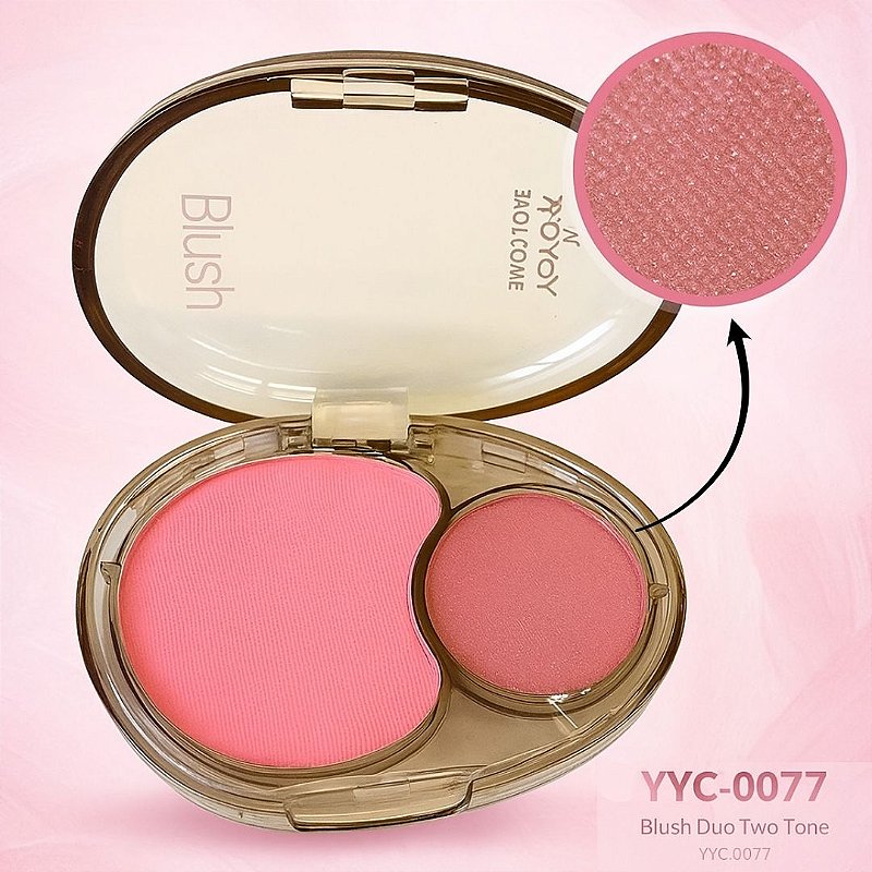 Blush Duo Two-Tone Yoyo Maquiamor YYC-0077 - Kit c/ 04 unid