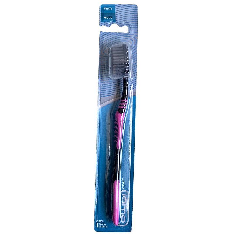 Escova Dental Adulto Macia com Capa Protetora Iamo YS43473 - Pcte c/ 12 unid