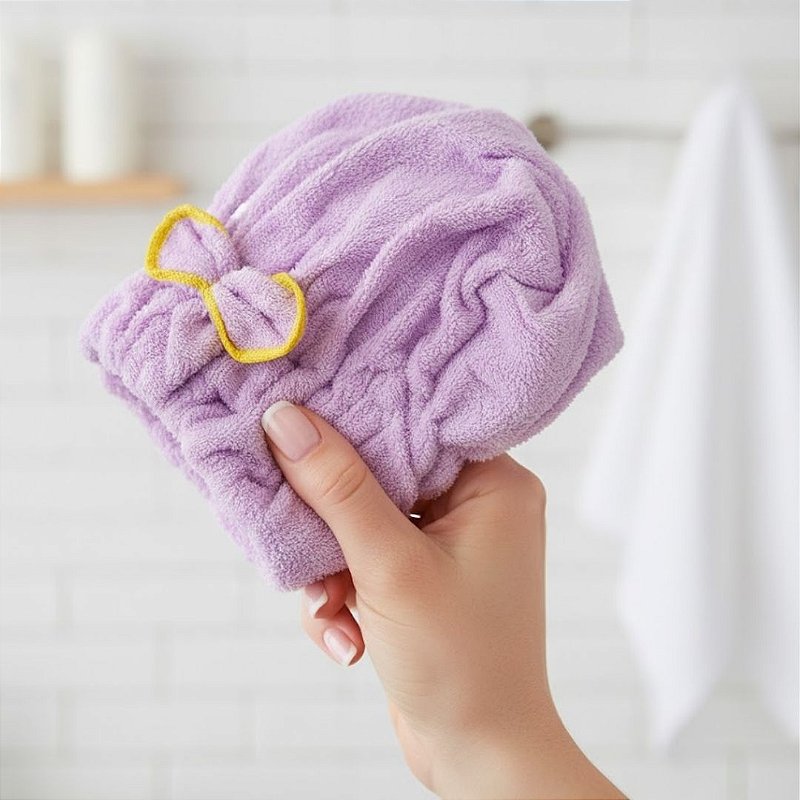 Touca Toalha para Secar o Cabelo