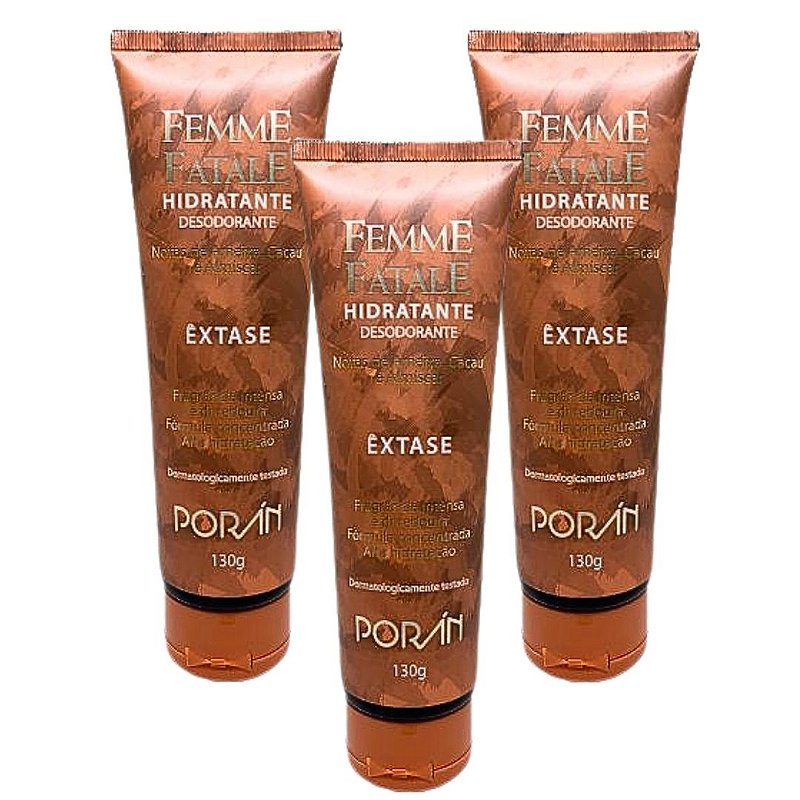 Poran - Hidratante Desodorante Êxtase Femme Fatale Porán PR350 - Kit c/ 03 unid