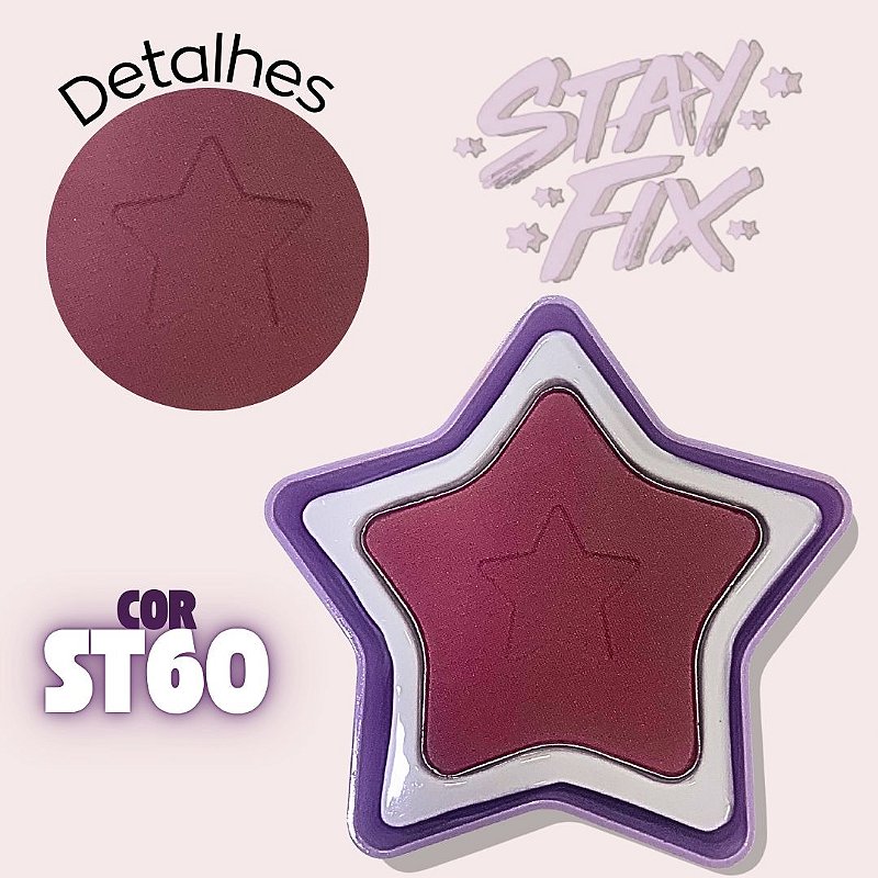 Blush Compacto Estrela Grupo 02 Stay Fix Ruby Rose HB-574-G2 Cor ST60