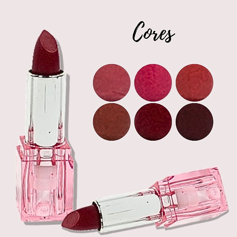 Batom Bastão Matte Lip Stick Femme Paris FR636 - Kit c/ 06 unid