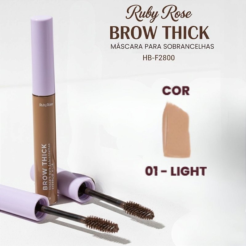 Máscara para Sobrancelhas Brow Thick Ruby Rose HB-F2800 Cor 01 Light